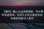 【爆料】糖心vlog深度揭秘：热点事件风波背后，业内人士在记者发布会的角色彻底令人意外