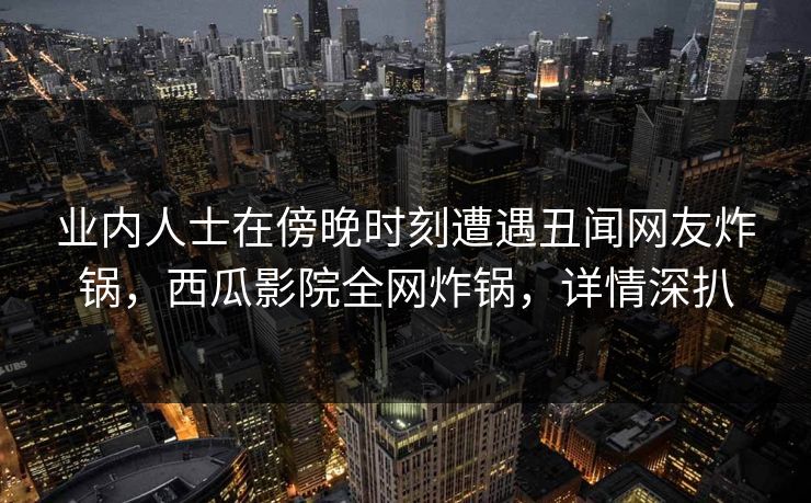 业内人士在傍晚时刻遭遇丑闻网友炸锅，西瓜影院全网炸锅，详情深扒